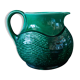 Green pitcher Sarreguemines Digoin vintage 60s slip
