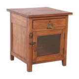 Old burmese teak glass bedside table