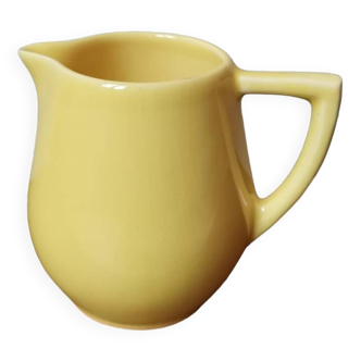 Petite carafe pot à lait vintage jaune céramique