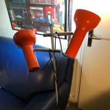 Lampadaire original deux spots orange 1970