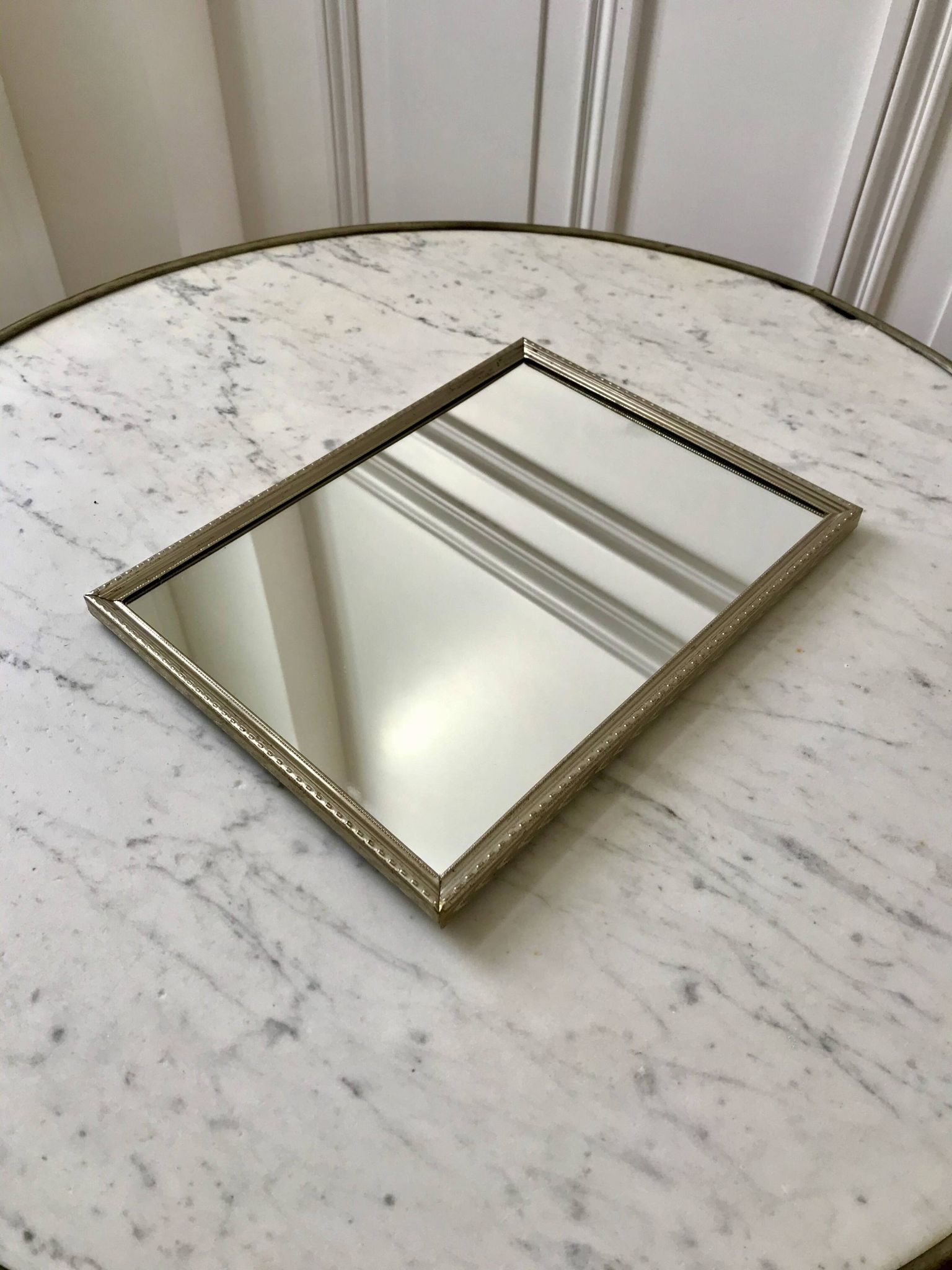 miroir en acier chromé années 40-50