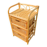 Vintage rattan chest of drawers