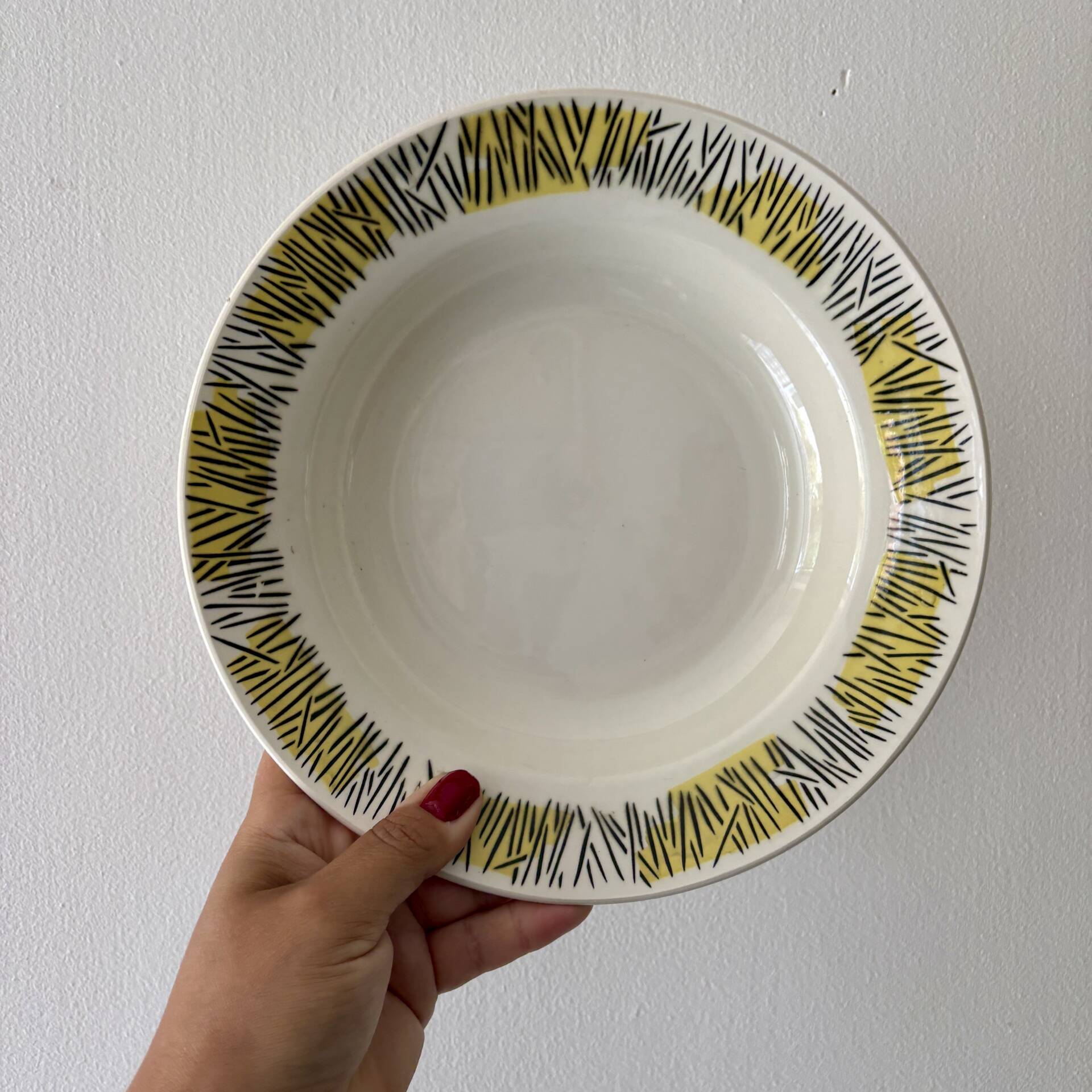 Set of 10 vintage deep plates, Monico models by Digoin/Sarregue.