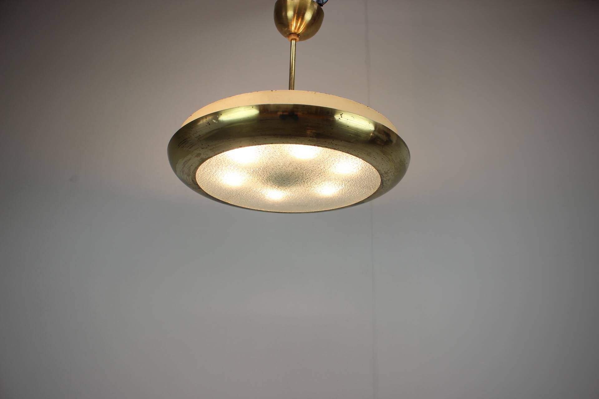 Bauhaus UFO pendant lamp by Josef Hurka for Napako, 1930s