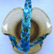 Empty pocket Three-fold basket Amber glass and blue handle, George SAND: Portieux