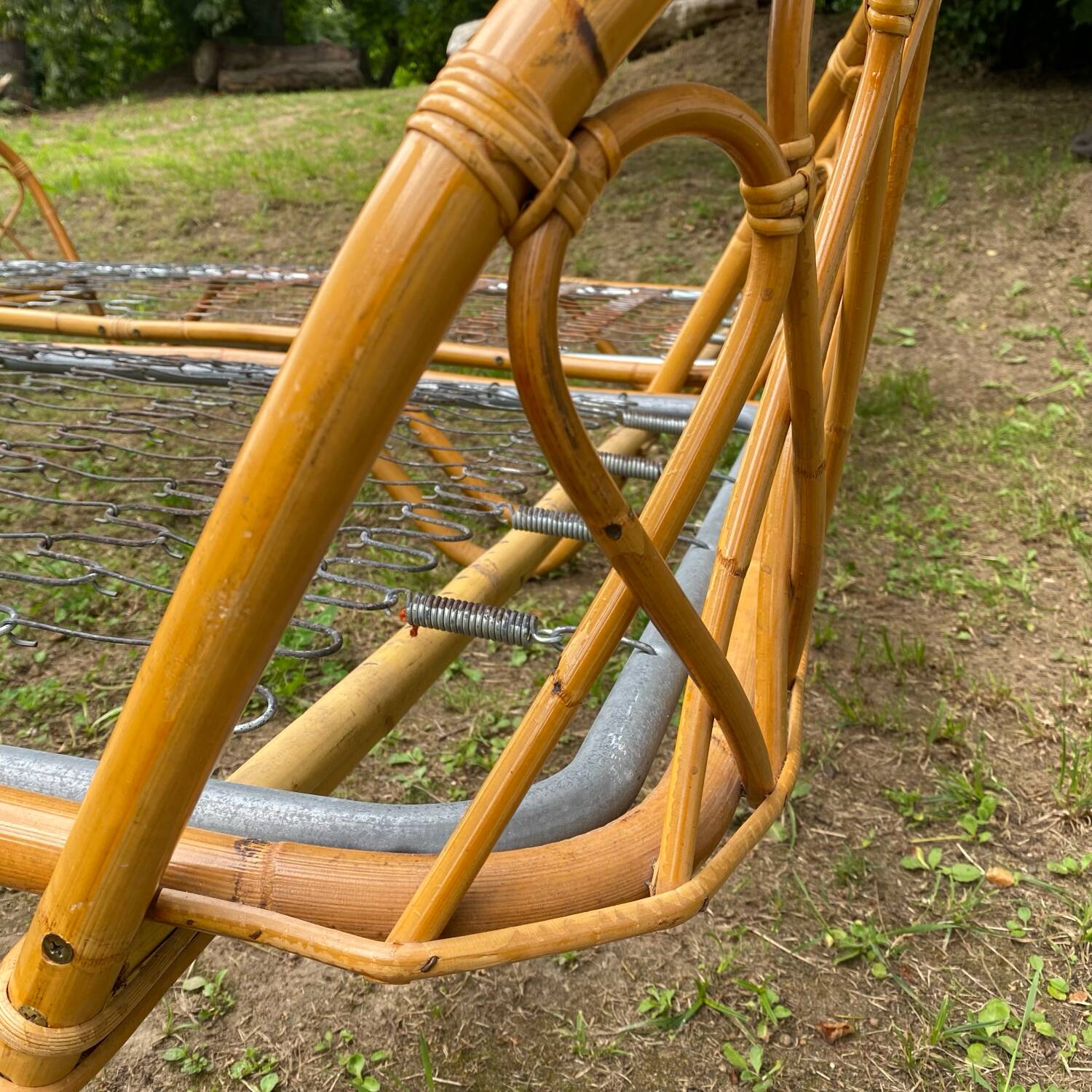 Pair of single rattan beds, 1960s