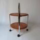 Foldable wooden rolling dessert trolley