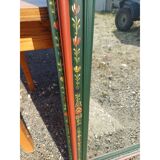 Painted wooden mirror with Savoyard decor