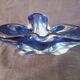 Trilobed ashtray in blue crystal