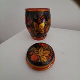 Russian khokhloma candy dish with lid