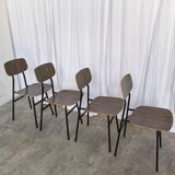Vintage Industrial School Chairs - STOL Kamnik - 70s Yugoslavia - Set of 4