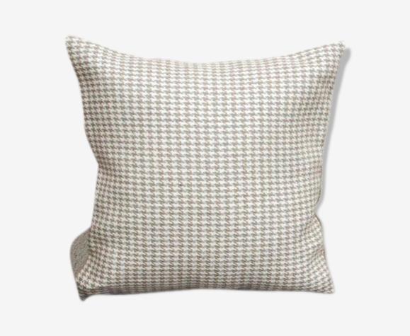 Coussin en lin "pied de poule" 40x40 cm