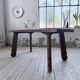 Brutalist oak table by De Puydt, Belgium 1970