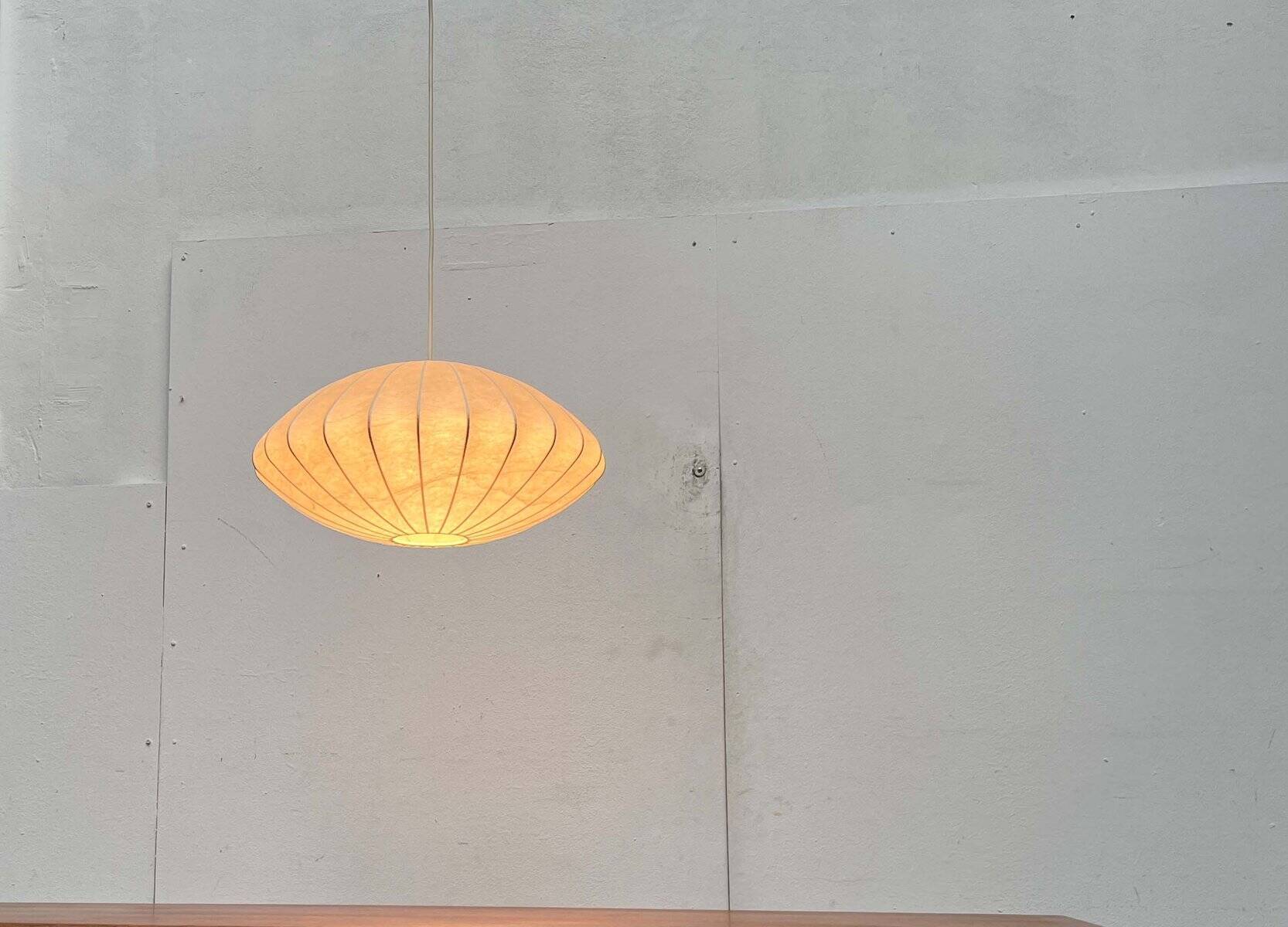 Mid-century modern Cocoon pendant lamp by Friedel Wauer for Goldkant Leuchten, Germany, 1960s.