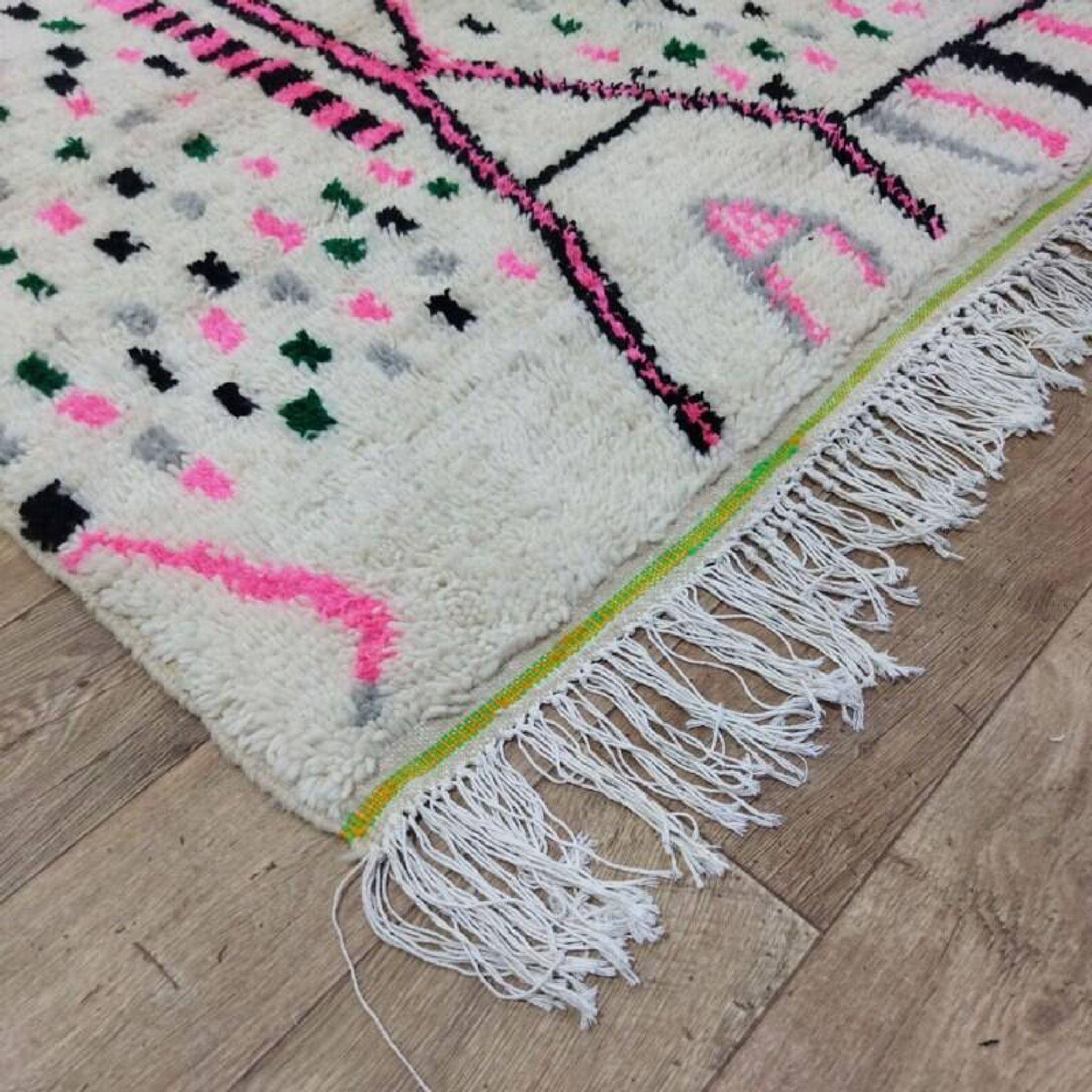 Handmade wool Berber rug 300x190 cm