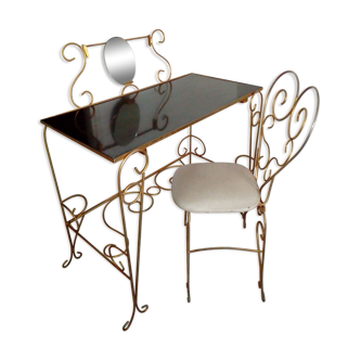 Coiffeuse et sa chaise années 70