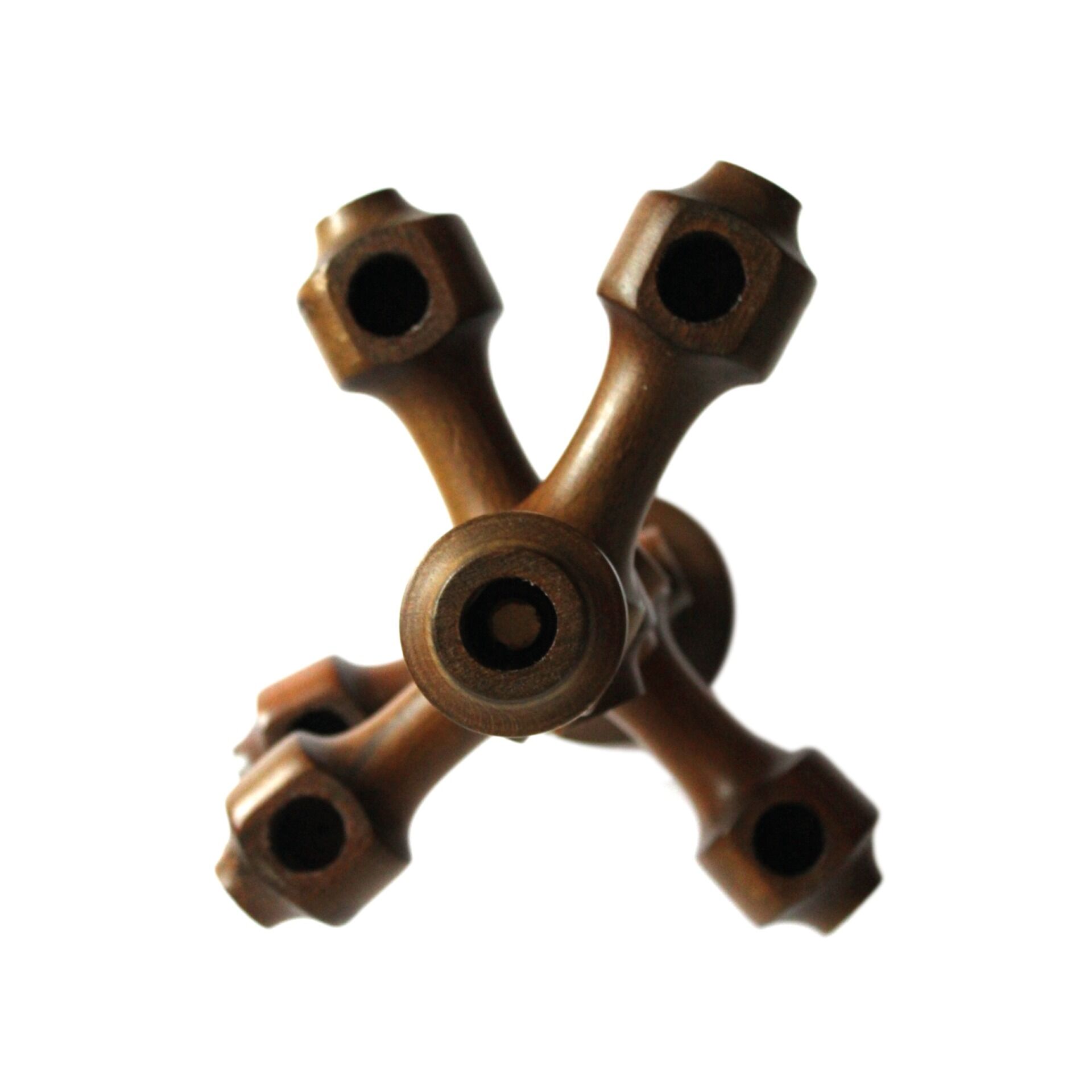 Adjustable wooden turned candelabra, 1970s.