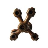 Adjustable wooden turned candelabra, 1970s.