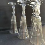 6 Saint Louis champagne flutes cut Lozère service stamped