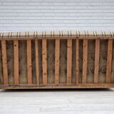 1950s, Danish 2-seater sofa, beige furniture wool fabric, beech wood legs.