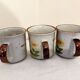 Set three flowered sandstone mugs