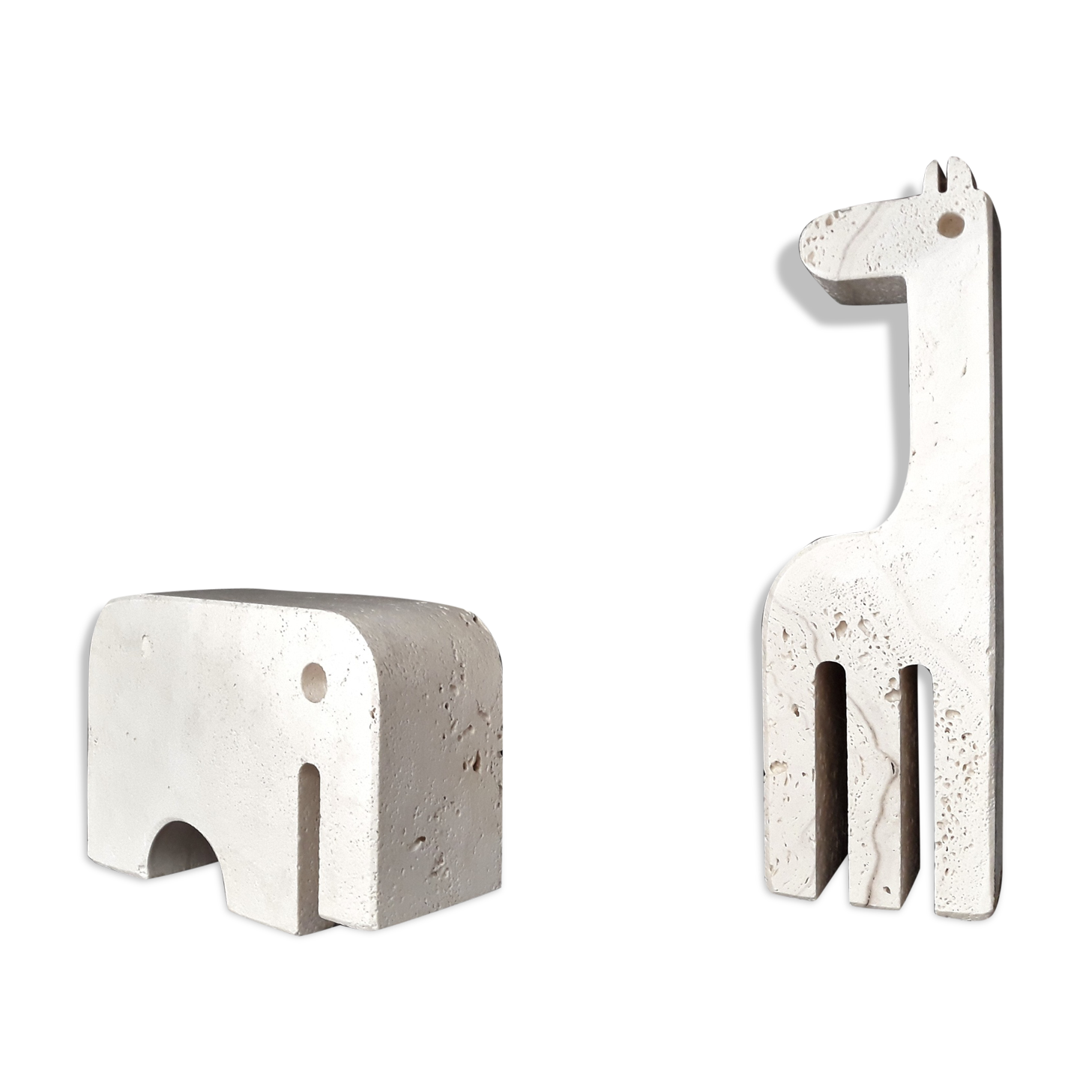 Pair of travertine bookends Fratelli Mannelli, 1970