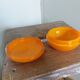 Orange glass candy box from the 70s