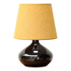 Ceramic lamp, yellow lampshade, 70s