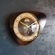 Vintage formica clock silent asymmetrical wall pendulum "FFR Morbier black red"