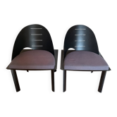 Pair of vintage chairs designed by Patrice Bonneau for Genexco from the 1980s.