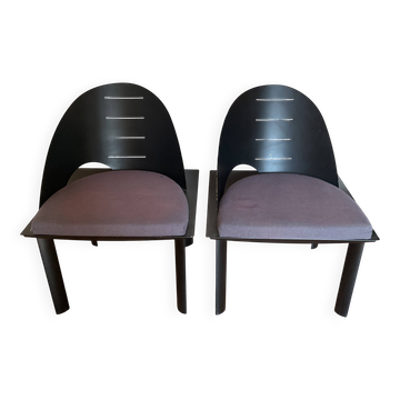 Pair of vintage chairs designed by Patrice Bonneau for Genexco from the 1980s.