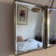 Vintage 1950 triptych mirror barber beveled crystal hairdresser - 25 x 59 cm