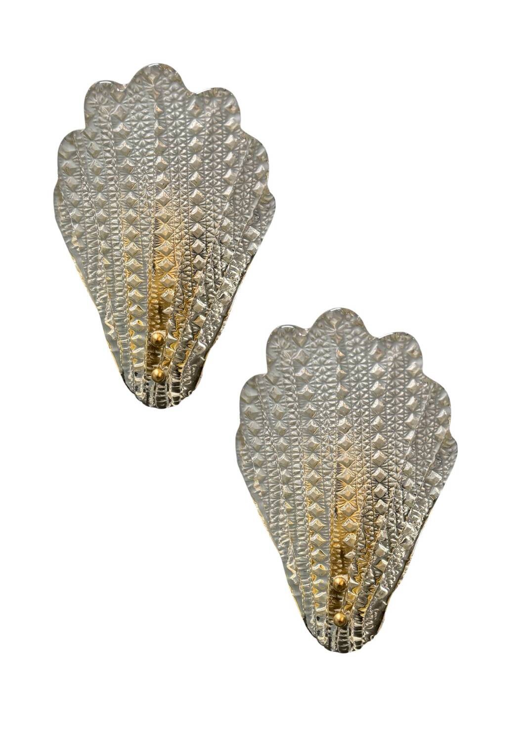 Appliques en verre de Murano Art Déco, ensemble de 2
