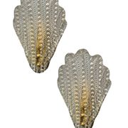 Appliques en verre de Murano Art Déco, ensemble de 2