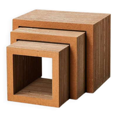 Tables gigognes 'Easy Edges' de Frank O. Gehry pour Vitra 1972