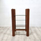 Custom made solid wood and glass hifi rack, 1970s