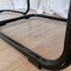 Set of 4 Vintage Quilted Leather Dining Chairs: Black Metal Base