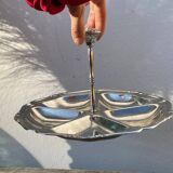 Guy Degrenne silver-plated metal compartmented serving platter