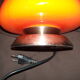 Vintage lamp in the shape of orange mushroom "UFO touch lamp"
