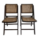 Paire de chaises pliantes cannées 1960