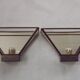 Matching Pair French Mid Century Copper & Glass Single Mirrored Wall Lights 5138