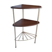 Etagère d'angle en métal doré