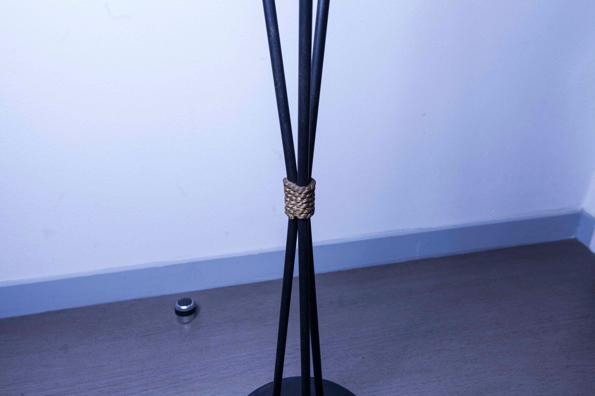 1960 brass cast iron and glass lamppost 3 heads