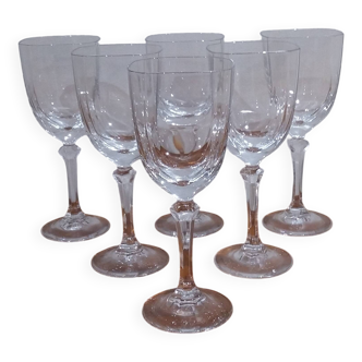 Very Nice Set of 6 Chambery White Wine Glasses in Arques Crystal