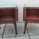 Vintage bedside table with a mirrored top, Art Deco style.