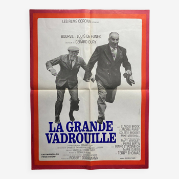 Affiche cinéma originale "La Grande Vadrouille" Louis de Funes, Bourvil 60x80cm 1966