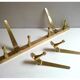 Original WHW Workshop HAGENAUER Vienna, Brass Wall Coat Rack + 2 Hooks