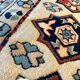 Baby Blue and Beige Long Vintage Hallway Runner