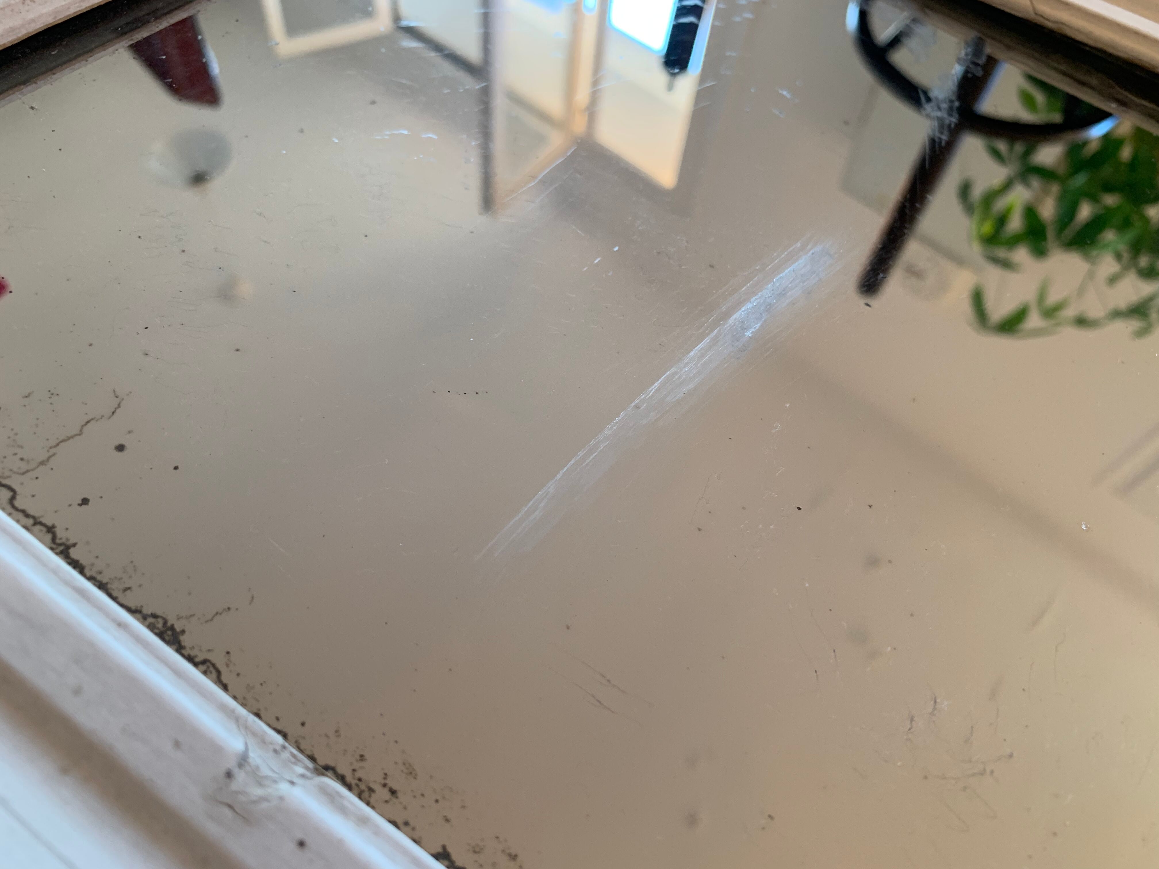 Old stitched mirror 43x37cm