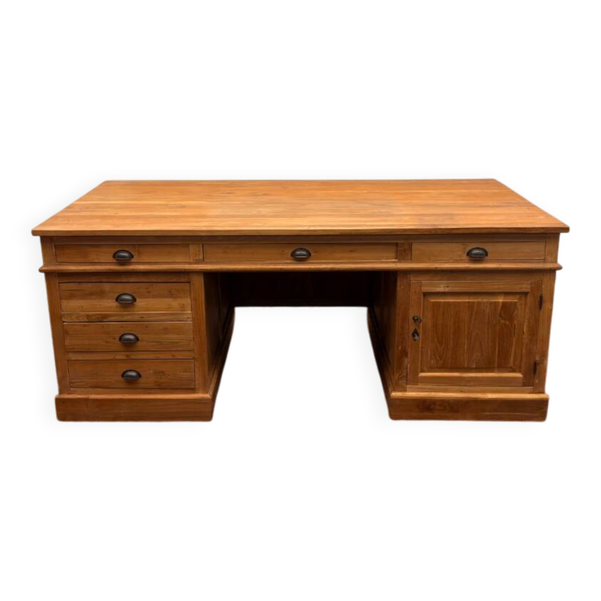 Large classic English desk with back panel